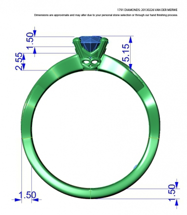 Custom Felicita Design Round Brilliant Diamond Ring in Platinum 950 AU - Main View